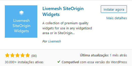 Livemesh SiteOrigin Widgets plugin